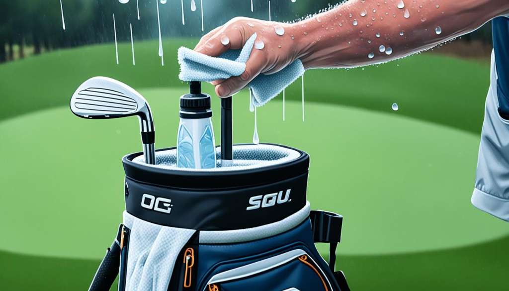 Wet golf equipment care